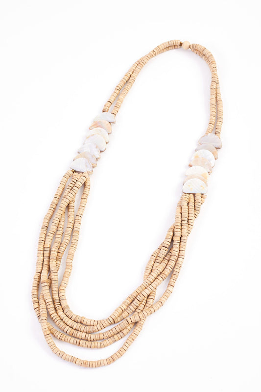 NAYA - String Necklace with Shell Trim 1