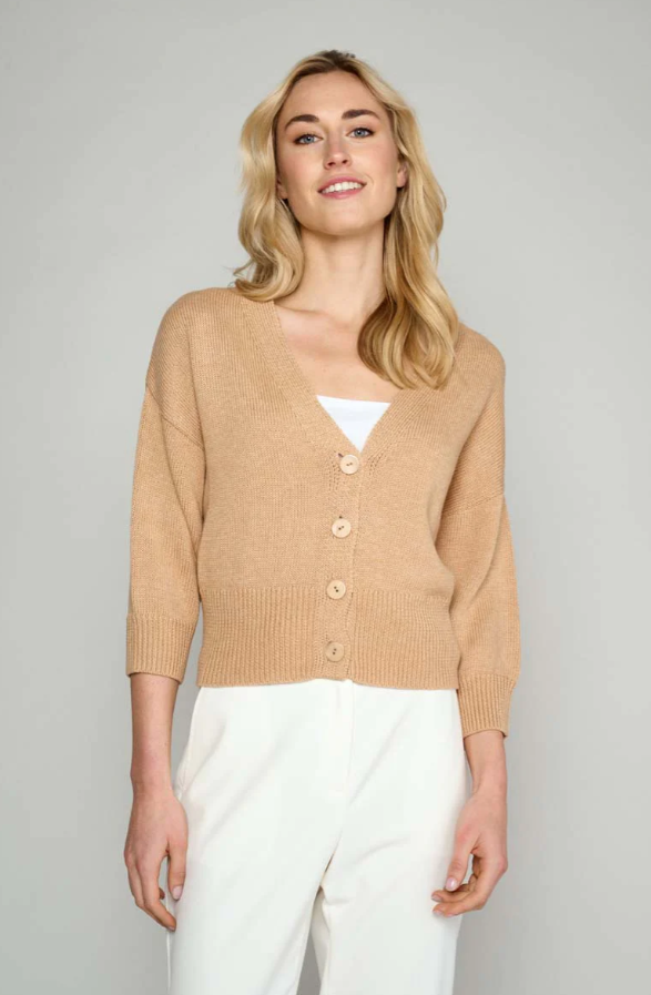 Marie Mero - Knitted Cardigan in Camel Colour