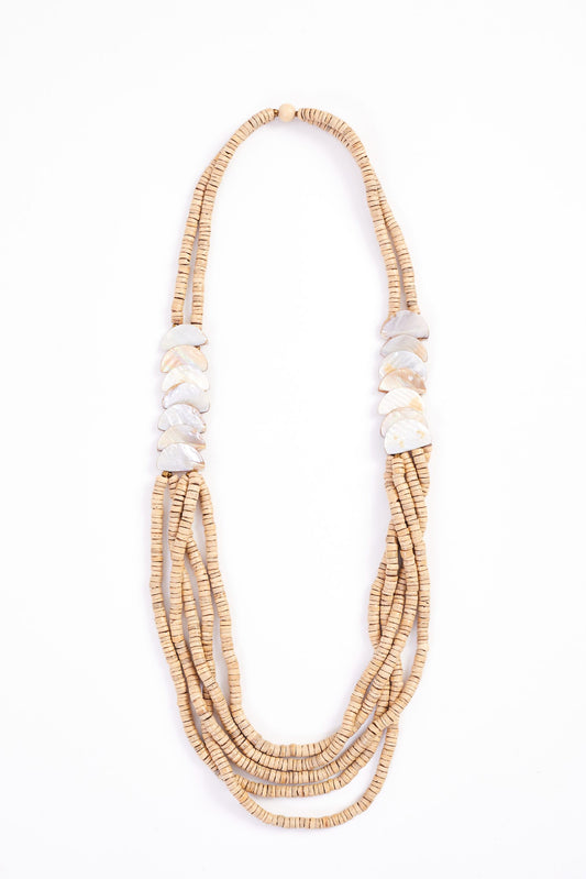 NAYA - String Necklace with Shell Trim 2