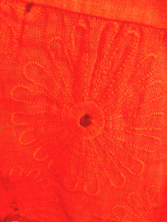 DECK By Decollage Linen Sleeveless Top in Coral Close Up